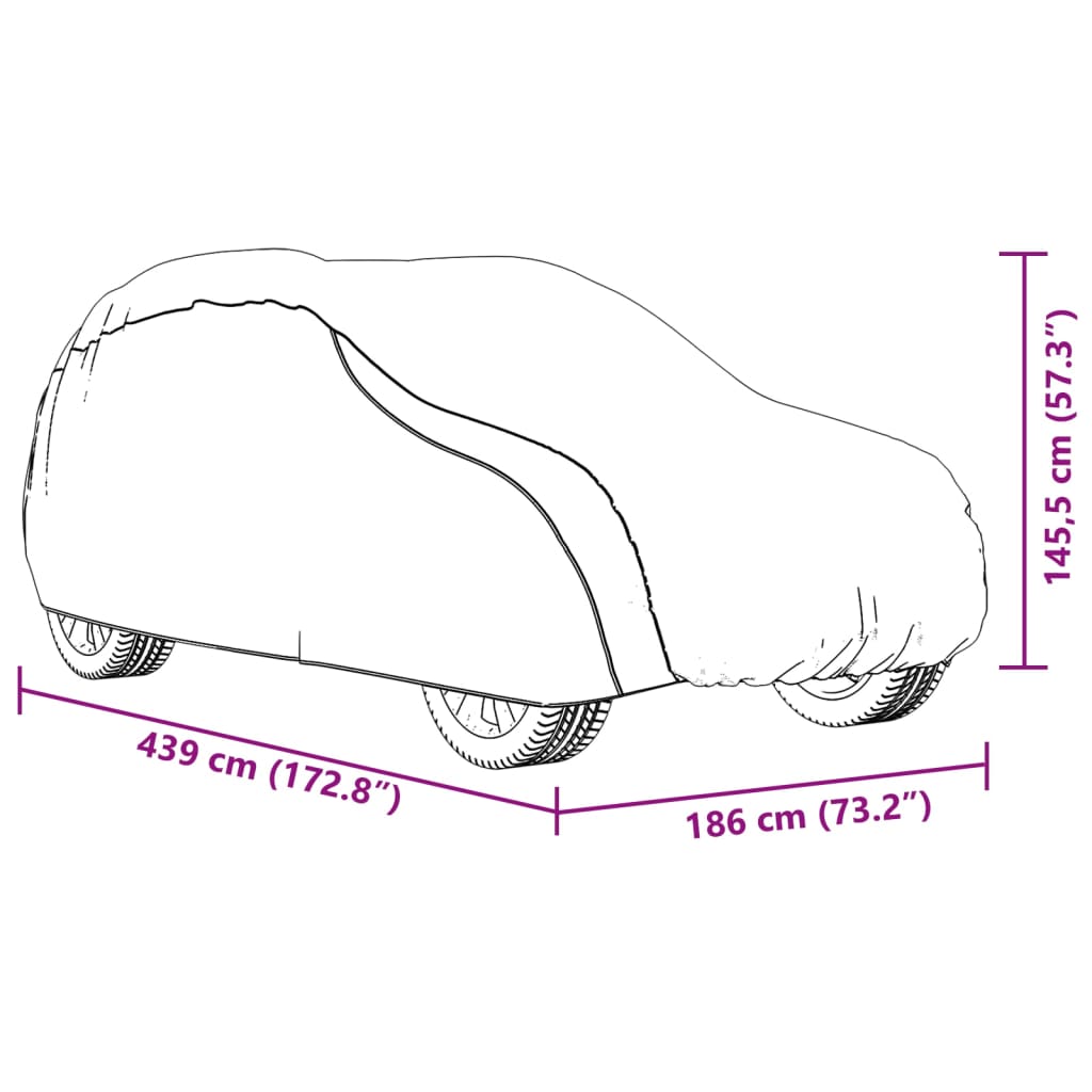 Autohoes voor SUV met gespriemen M volledig PEVA zilverkleurig
