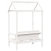 Bank met dak 117,5x70x176,5 cm massief grenenhout wit