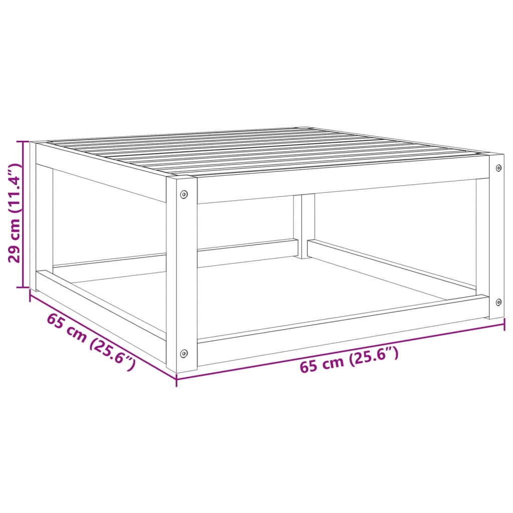Tuintafel 65x65x29 cm massief acaciahout