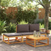 Tuinvoetenbank met kussen 65x65x29 massief acaciahout