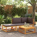 Tuinbank met kussens 2-zits acaciahout & touw