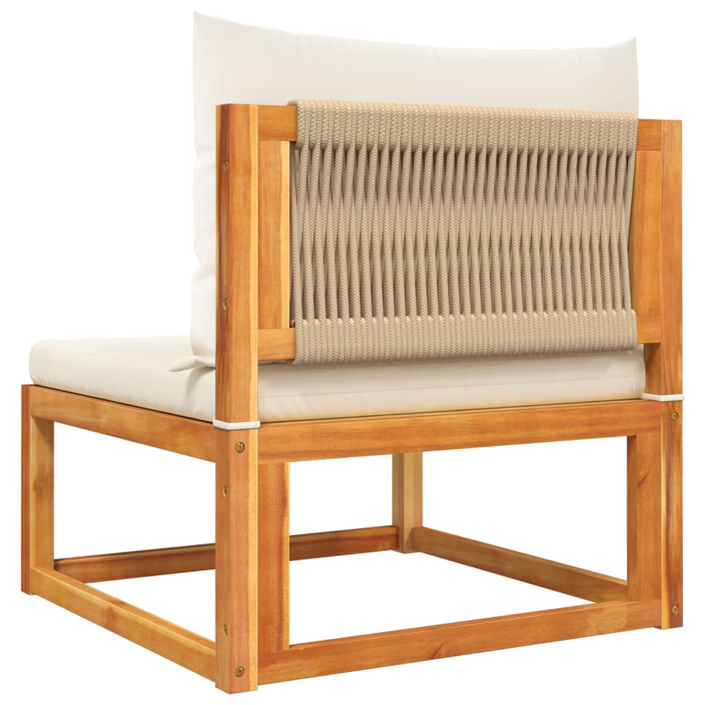 Tuinbank zonder armleuningen met kussens acaciahout & touw