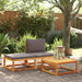 3-delige tuinbankset met kussens acaciahout & rotan