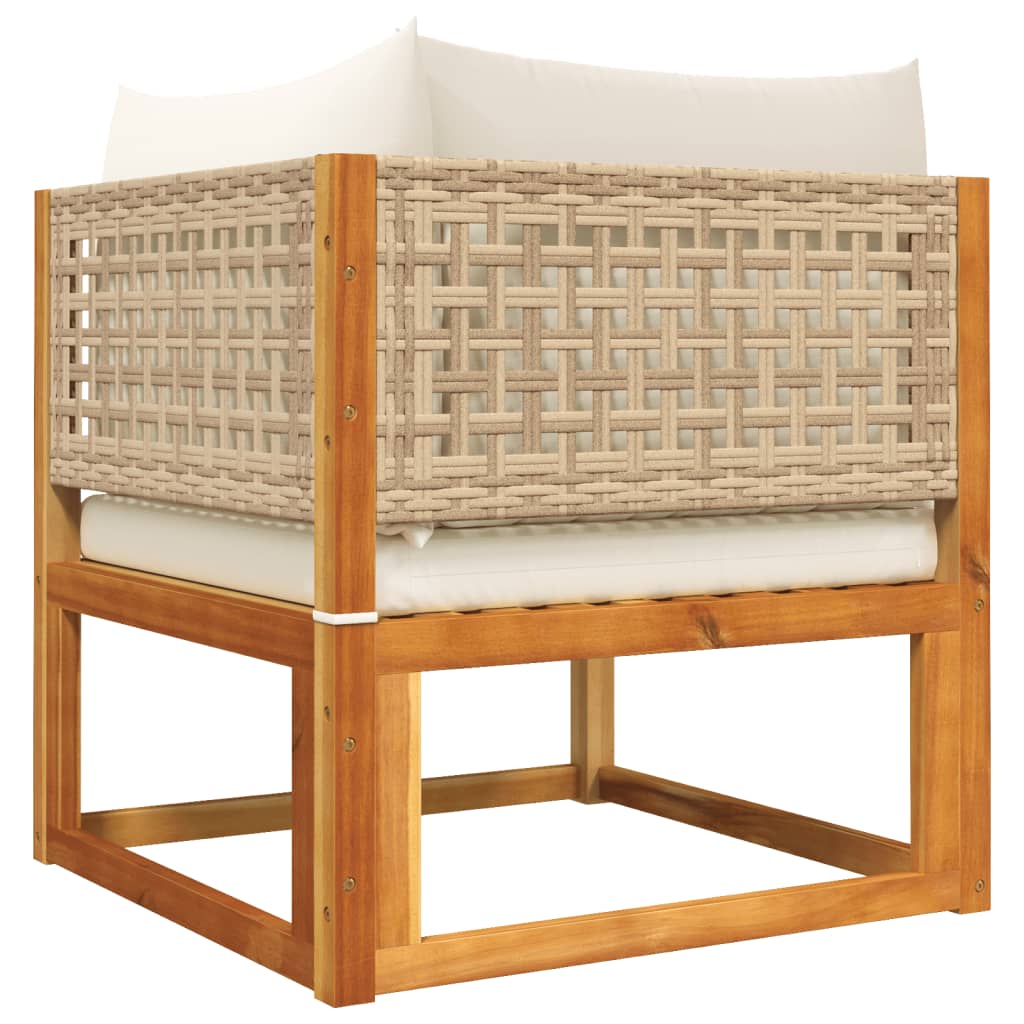 Tuinhoekbank met kussens acaciahout & rotan