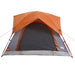 Tent 4-persoons waterdicht grijs en oranje