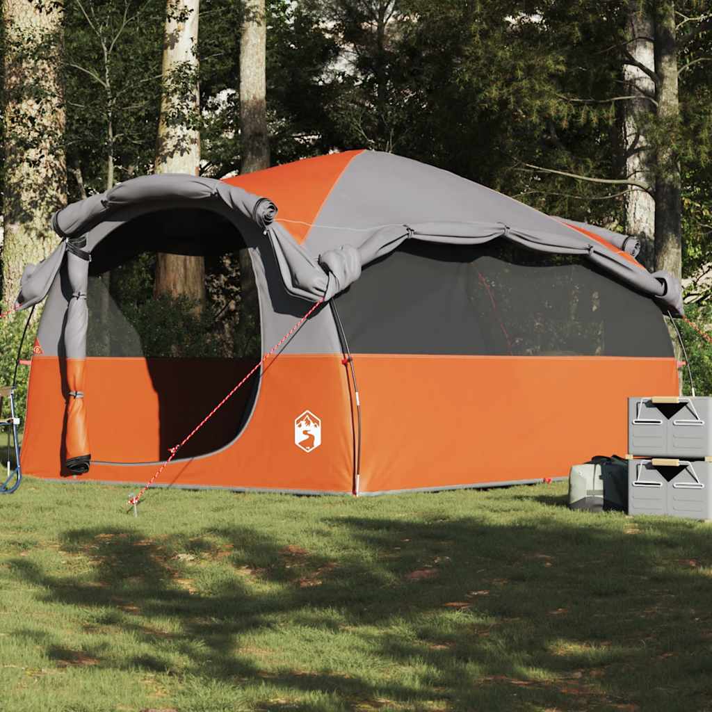 Tunneltent 6-persoons waterbestendig grijs en oranje
