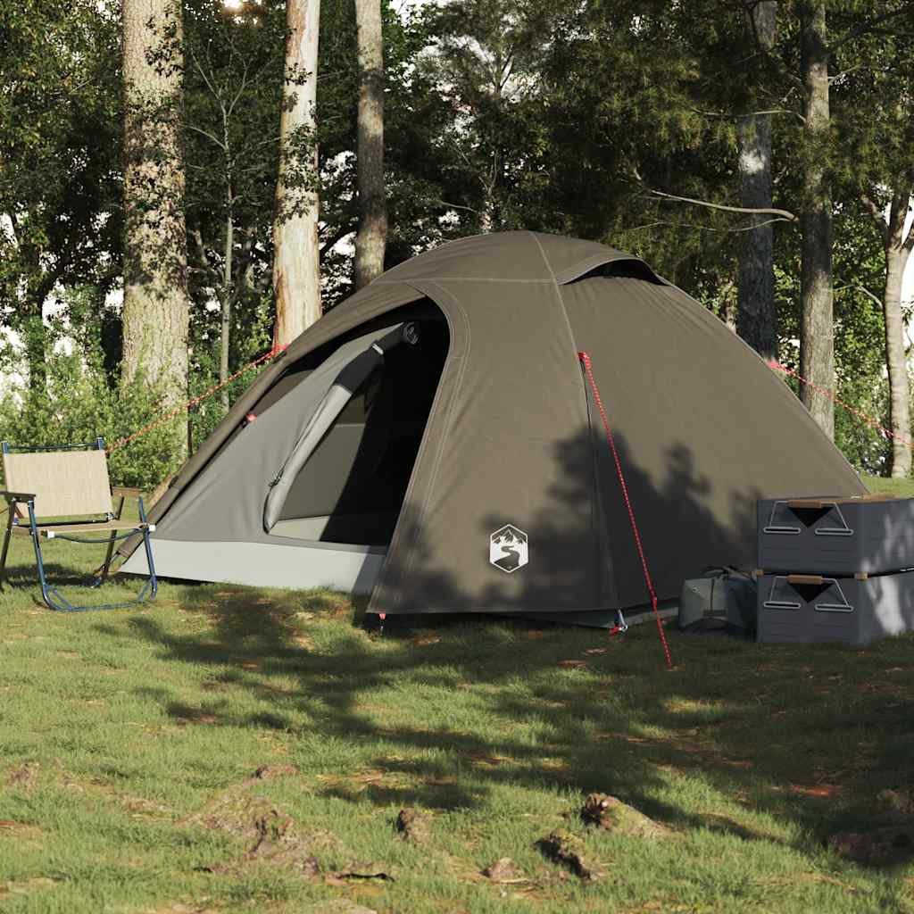 Koepeltent 3-persoons waterdicht bruin