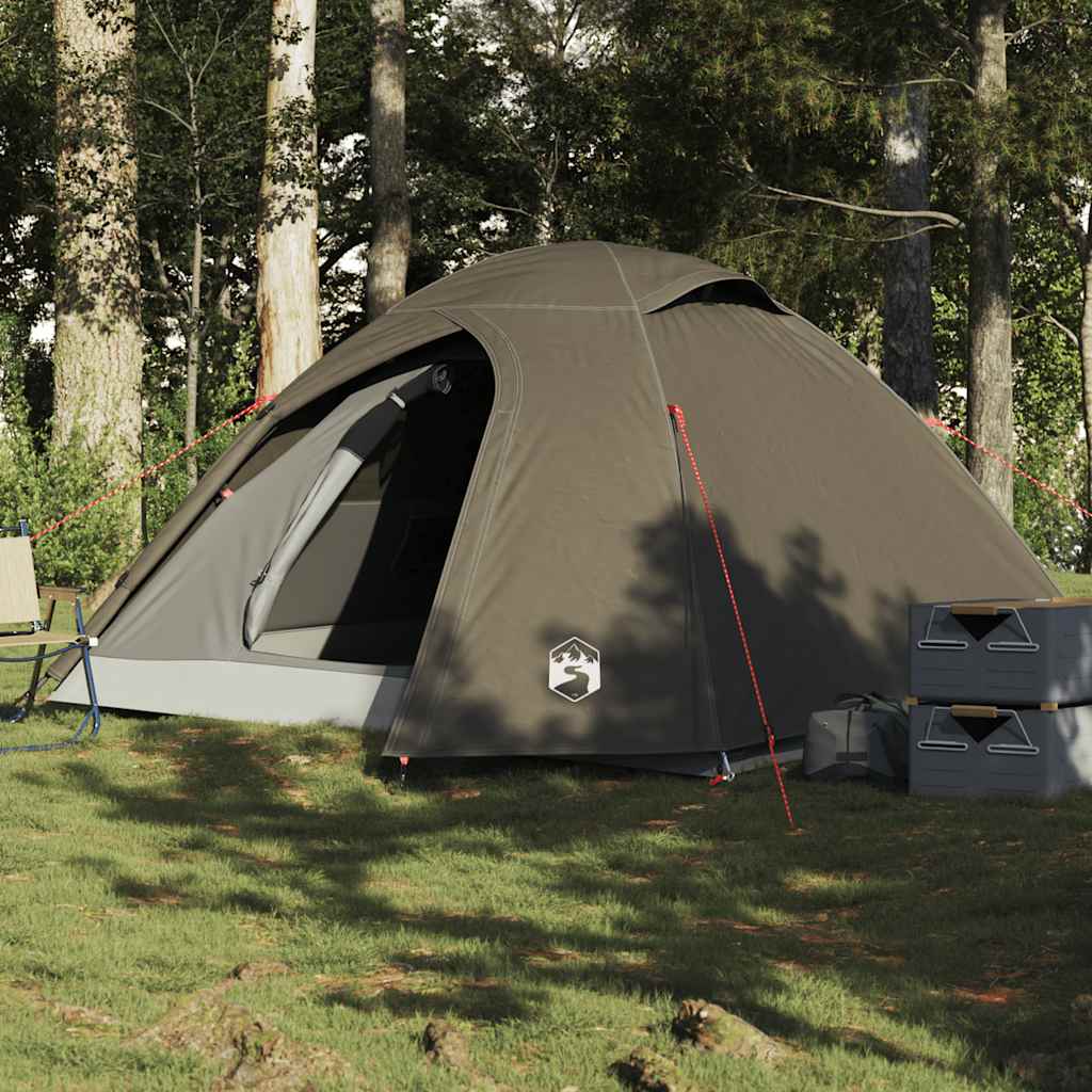 Koepeltent 3-persoons waterdicht bruin