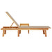 Ligbed met tafel massief acaciahout en textileen taupe