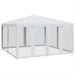 Partytent met 8 mesh zijwanden 4x4 m HDPE wit