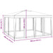 Partytent met 8 mesh zijwanden 4x4 m HDPE wit