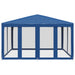 Partytent met 8 mesh zijwanden 4x4 m HDPE blauw