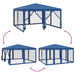 Partytent met 8 mesh zijwanden 4x4 m HDPE blauw