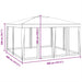 Partytent met 8 mesh zijwanden 4x4 m HDPE blauw