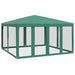 Partytent met 8 mesh zijwanden 4x4 m HDPE groen