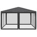 Partytent met 8 mesh zijwanden 4x4 m HDPE antracietkleurig