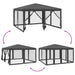 Partytent met 8 mesh zijwanden 4x4 m HDPE antracietkleurig
