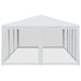 Partytent met 10 mesh zijwanden 6x4 m HDPE wit