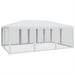 Partytent met 10 mesh zijwanden 6x4 m HDPE wit