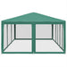 Partytent met 10 mesh zijwanden 6x4 m HDPE groen