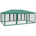 Partytent met 10 mesh zijwanden 6x4 m HDPE groen