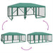 Partytent met 10 mesh zijwanden 6x4 m HDPE groen
