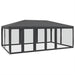 Partytent met 10 mesh zijwanden 6x4 m HDPE antracietkleurig