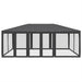 Partytent met 10 mesh zijwanden 6x4 m HDPE antracietkleurig