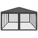 Partytent met 10 mesh zijwanden 6x4 m HDPE antracietkleurig