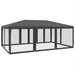 Partytent met 10 mesh zijwanden 6x4 m HDPE antracietkleurig
