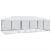 Partytent met 12 mesh zijwanden 8x4 m HDPE wit