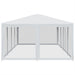 Partytent met 12 mesh zijwanden 8x4 m HDPE wit