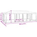 Partytent met 12 mesh zijwanden 8x4 m HDPE wit