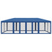 Partytent met 12 mesh zijwanden 8x4 m HDPE blauw