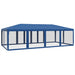 Partytent met 12 mesh zijwanden 8x4 m HDPE blauw
