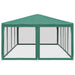 Partytent met 12 mesh zijwanden 8x4 m HDPE groen