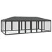 Partytent met 12 mesh zijwanden 8x4 m HDPE antracietkleurig