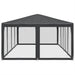 Partytent met 12 mesh zijwanden 8x4 m HDPE antracietkleurig