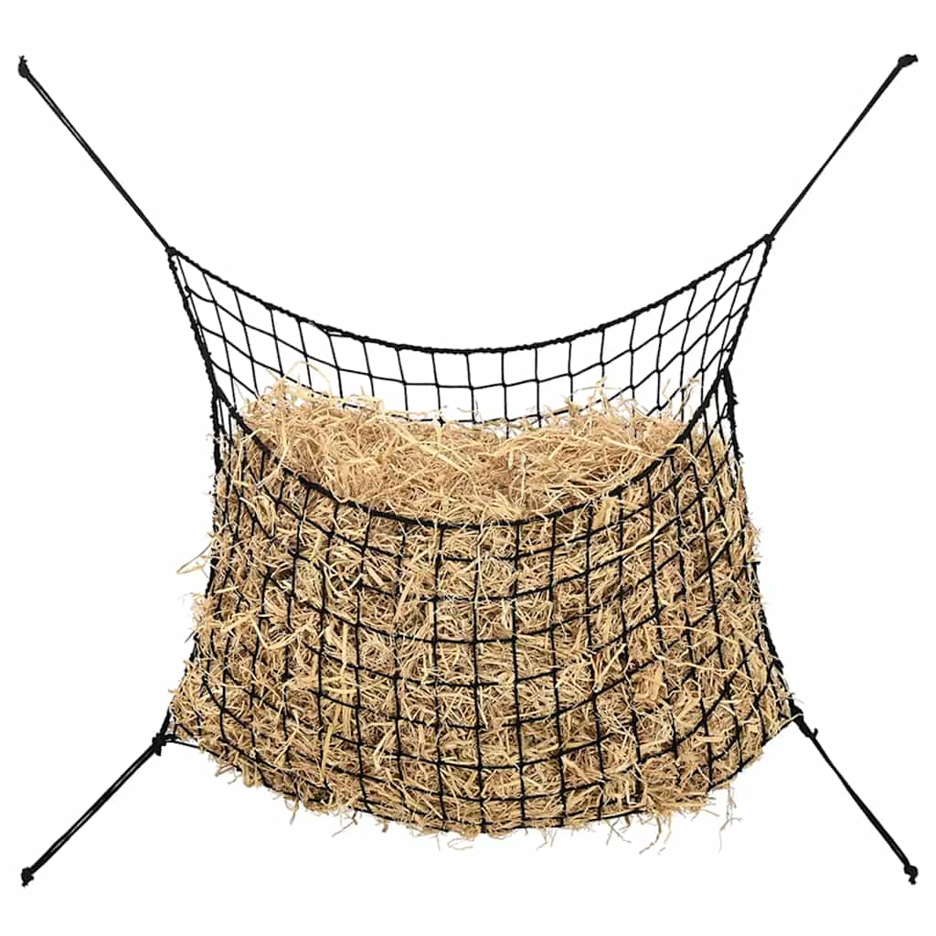 Hooinetten 2 st 75x50 cm rond polypropeen zwart