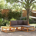 4-delige tuinbankset met kussens acaciahout & touw