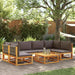 7-delige tuinbankset met kussens acaciahout & touw