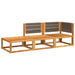 3-delige tuinbankset met kussens acaciahout & touw