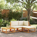 4-delige tuinbankset met kussens acaciahout & touw