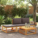 Tuinvoetenbank met kussen 65x65x29 massief acaciahout