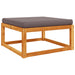 Tuinvoetenbank met kussen 65x65x29 massief acaciahout