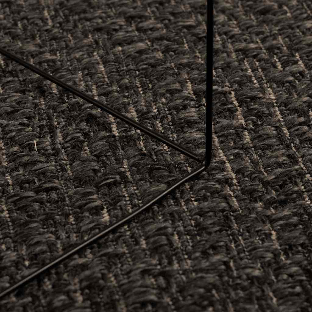 Vloerkleed ZIZUR binnen en buiten 200x290cm jute look antraciet