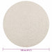 Vloerkleed ZIZUR crème binnen en buiten Ø 120 cm jute look