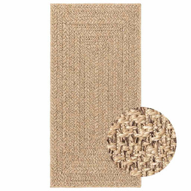 Vloerkleed ZIZUR beige binnen en buiten 60x110 cm jute look
