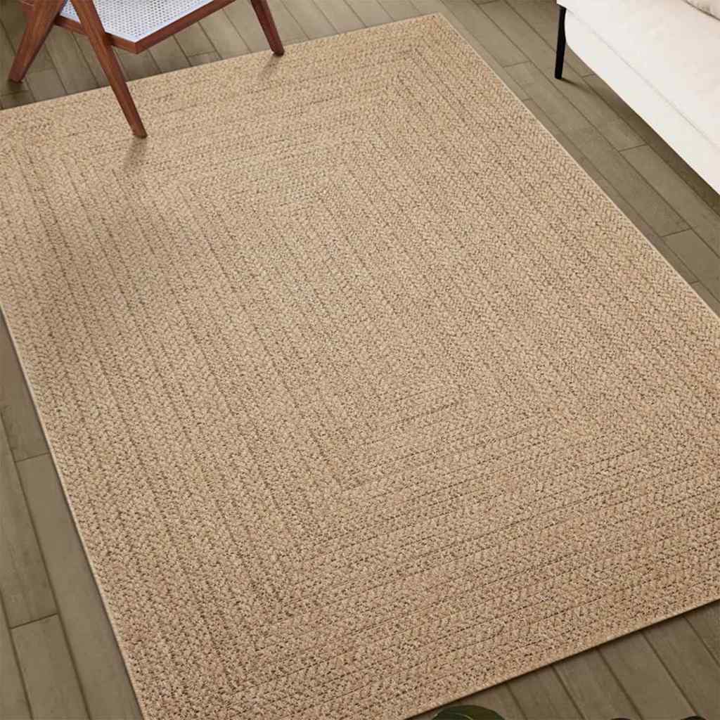 Vloerkleed ZIZUR beige binnen en buiten 60x110 cm jute look