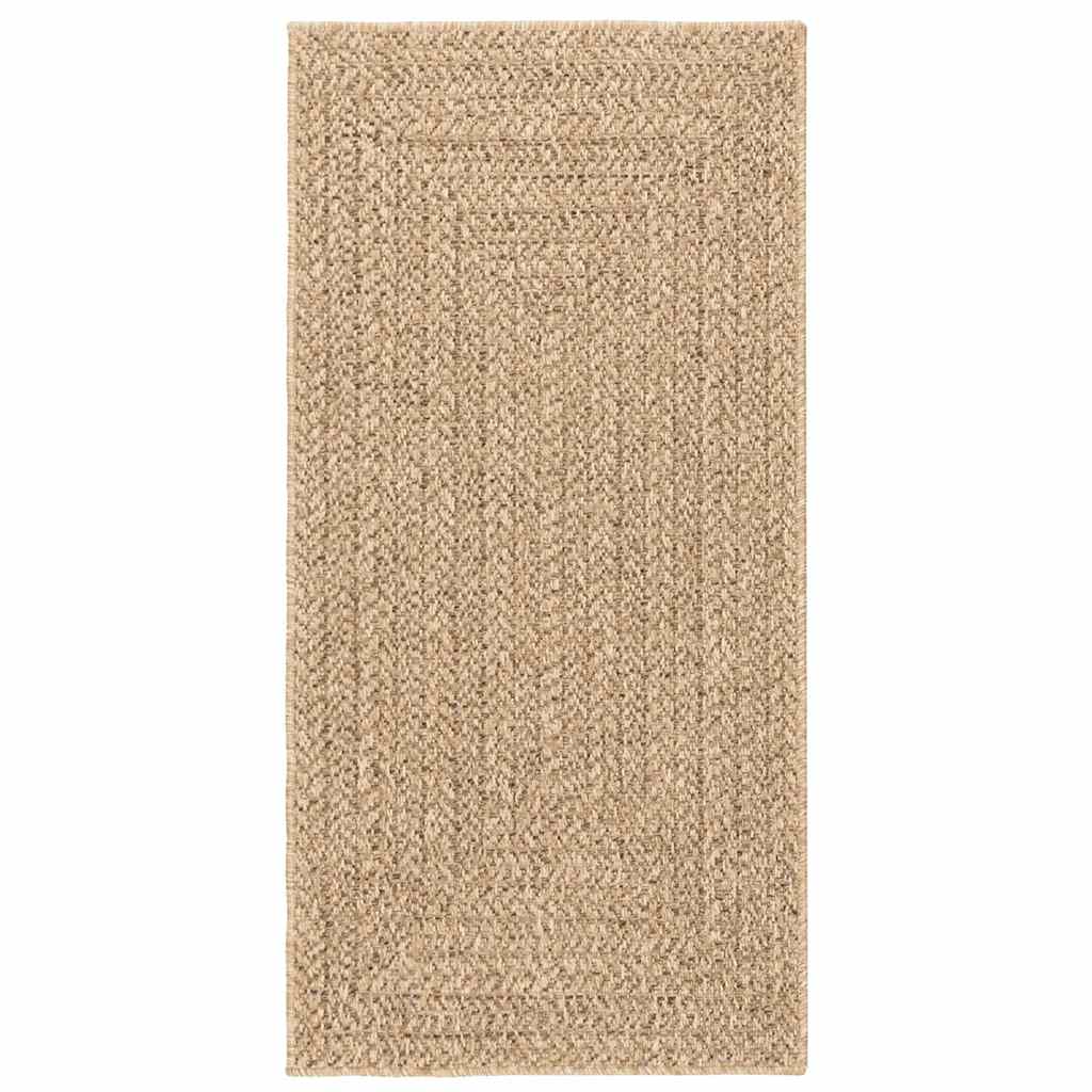 Vloerkleed ZIZUR beige binnen en buiten 60x110 cm jute look